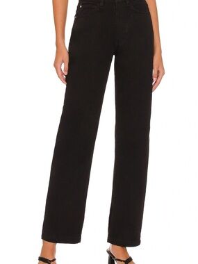 NWT WeWoreWhat Mom Slit Straight Jean in Black, Size 25 Black Denim Pants